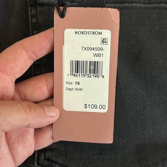 Jen7 by 7 for All Mankind Destroyed Step Hem Ankle Straight Leg Jean Size 16 - Picture 6 of 9